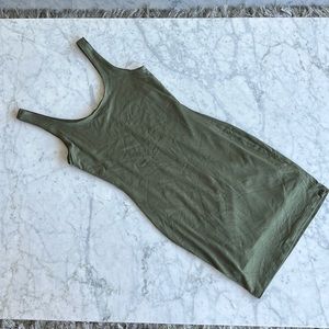 Green Scoop Neck Mini Dress